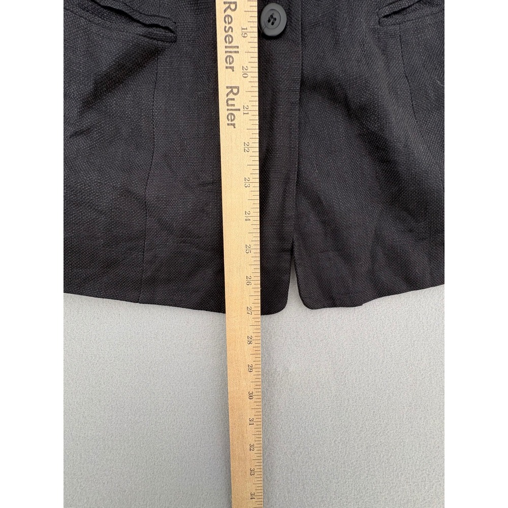 Petite Sophisticate Vintage Black Textured Blazer Jacket Size 12P Rayon Lined - Picture 8 of 13